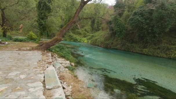 Water Spring Blue Water Blue Eye Sarande Albania Cinematic Places — Stock Video