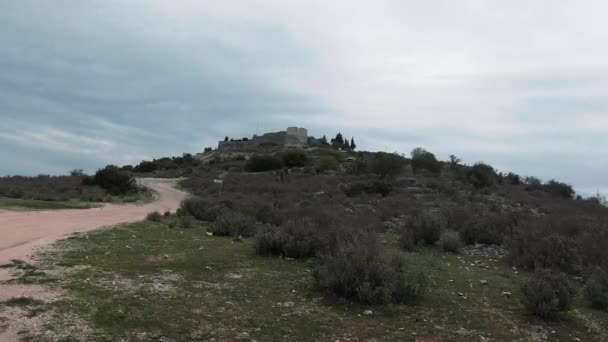 Lkursi Castle Sarande Albania Cinematic Places — Stock Video