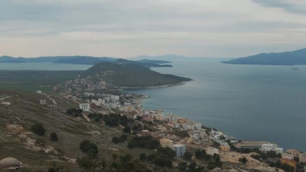 Lkursi Castle View Sarande Albania Cinematic Places — Stock Video