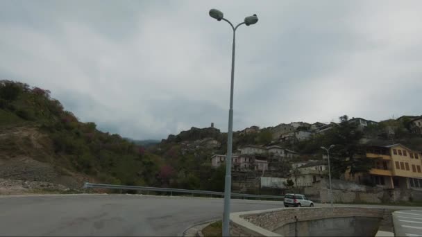 Gjirokaster City Albania Luoghi Cinematici Patrimonio Dell Umanità Unesco — Video Stock