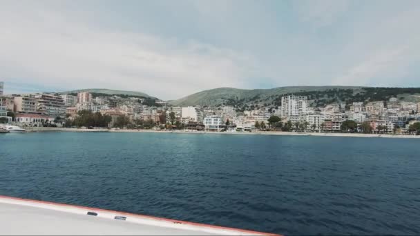 Sarande Albania Corfu Boat Cinematic Places — Stock Video