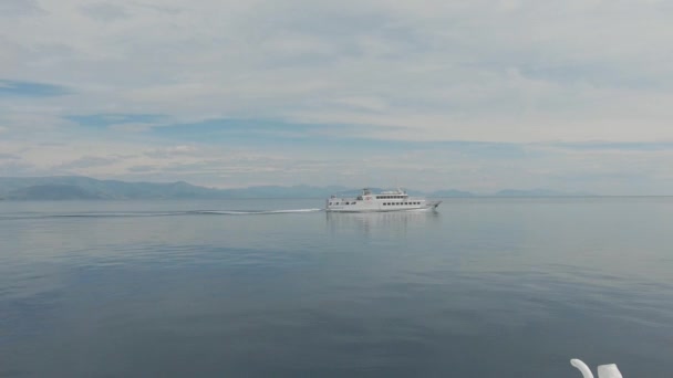 Från Korfu Till Sarande Albanien Med Båt Cinematic Platser — Stockvideo