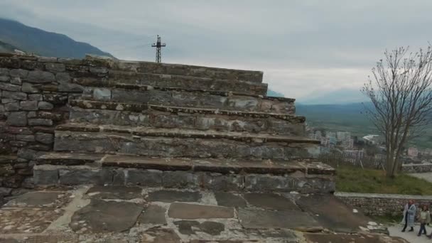 Gjirokaster Város Albániában Filmszínházak Unesco Világörökség Része — Stock videók
