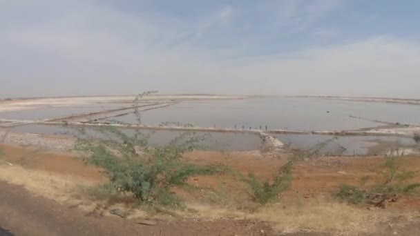 Физраствор Озере Розовое Сенегале — стоковое видео