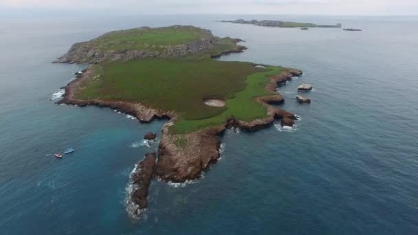 Flygfoto Isla Redonda Med Den Berömda Dolda Stranden Marietas Öarna — Stockvideo