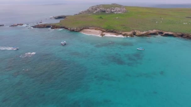 墨西哥纳亚里特 Marietas群岛 Larga岛的空中射击 — 图库视频影像