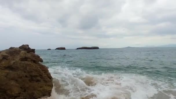 Fotografia Aérea Ondas Formações Rochosas Nas Ilhas Marietas Nayarit México — Vídeo de Stock