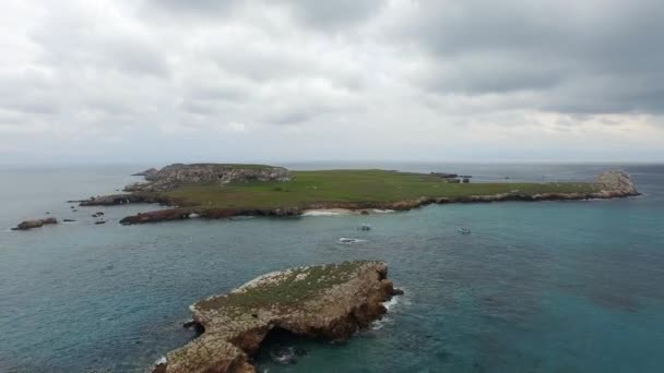 Aerial Wide Shot Isla Larga Marietas Islands Nayarit Mexico — Stock Video