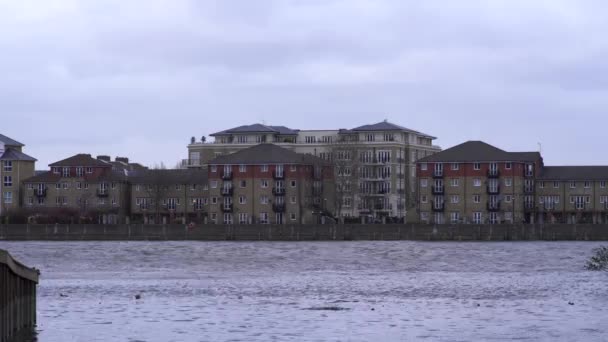 Panoramatický Obraz Malého Zálivu Řece Temži Londýn Velká Británie Velmi — Stock video