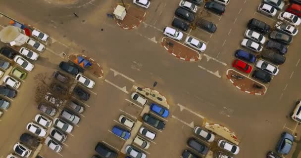 Aerial Estacionamento Embalado Cidade — Vídeo de Stock