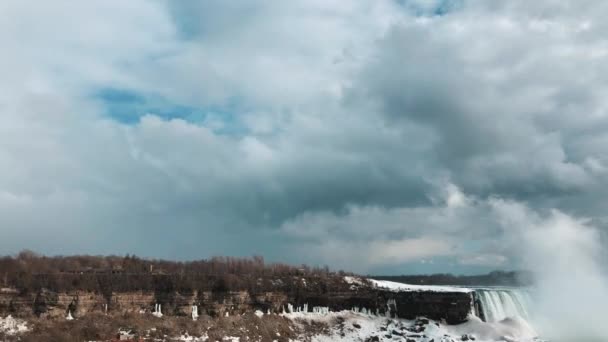 Cascade Nuageuse Gelée Hyperlapse Niagara — Video