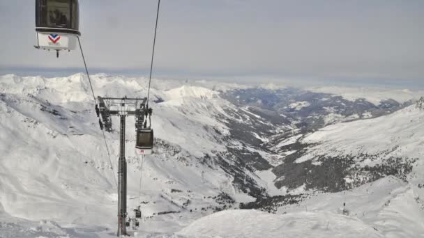 Time Lapse Une Télécabine Meribel Dans Les Alpes Françaises Avec — Video