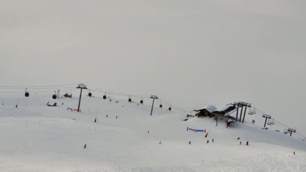 Time Lapse Des Remontées Mécaniques Des Skieurs Meribel Dans Les — Video