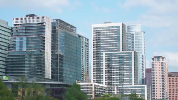 Stadtbild Der Innenstadt Von Austin Bürogebäude — Stockvideo