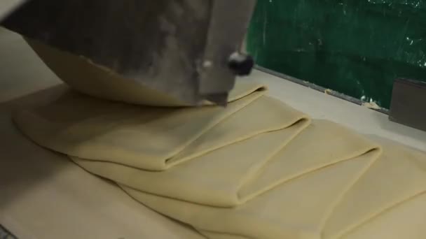 Macchina Industriale Gestisce Enormi Quantità Pasta Pane Piegandolo Ripetutamente All — Video Stock