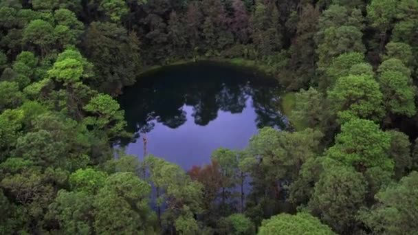 Gizli Gölün Havadan Çekilmiş Görüntüsü Montebello Ulusal Parkı Chiapas — Stok video