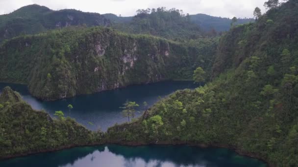 Luchtfoto Van Cinco Lagos Montebello National Park Chiapas — Stockvideo