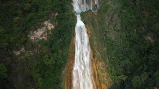 Luftaufnahme Des Velo Novia Wasserfalls Chiflon Park Chiapas — Stockvideo