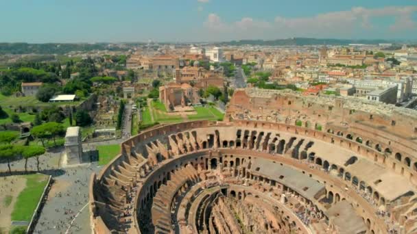 Εναέρια Του Κολοσσαίου Στη Ρώμη Ιταλία — Αρχείο Βίντεο