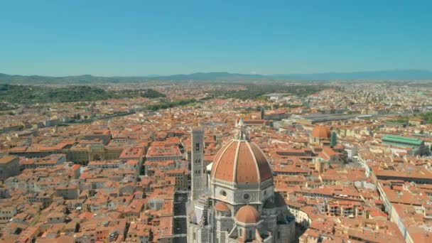 フィレンツェとその大聖堂の空中 サンタ マリア フィオーリ イタリア — ストック動画