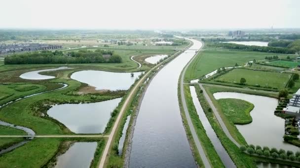 Imágenes Aéreas Del Gran Canal Los Países Bajos — Vídeo de stock