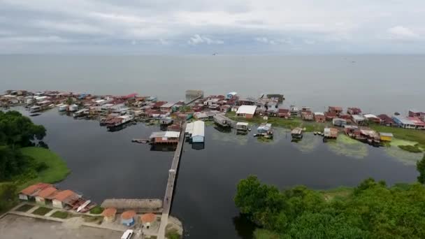 Aerial Shot Stilt Houses Maracaibo Lake Calls Palafitos — Stock Video