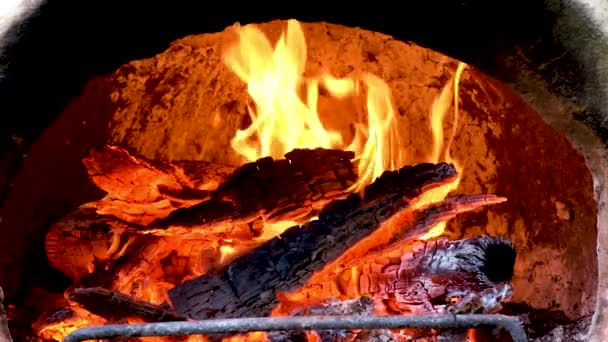 Yavaş Çekim 120Fps Chiminea Daki Yangının Görüntüsü — Stok video