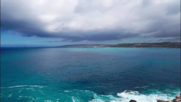 Timelapse Video Malta Mellieha Armier Sul Mare Tempestoso 2019 — Video Stock