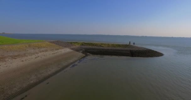 Von Menschenhand Geschaffene Bucht Hafen Umgeben Von Deichen Kruingen Niederlande — Stockvideo