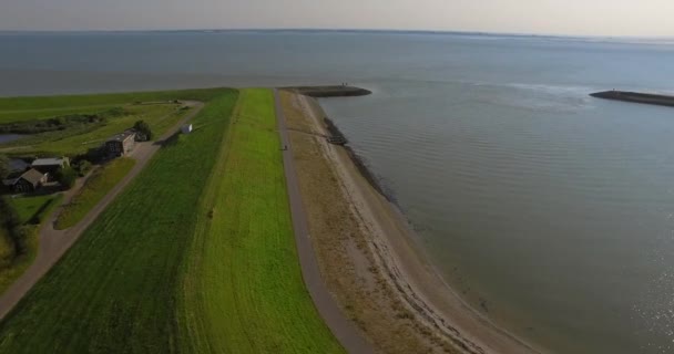 Von Menschenhand Geschaffene Bucht Hafen Umgeben Von Deichen Kruingen Niederlande — Stockvideo