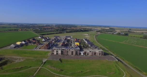 Luftaufnahmen Einer Neuen Nachbarschaft Meer Kruiningen Niederlande — Stockvideo