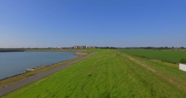 Luftaufnahmen Einer Neuen Nachbarschaft Meer Kruiningen Niederlande — Stockvideo