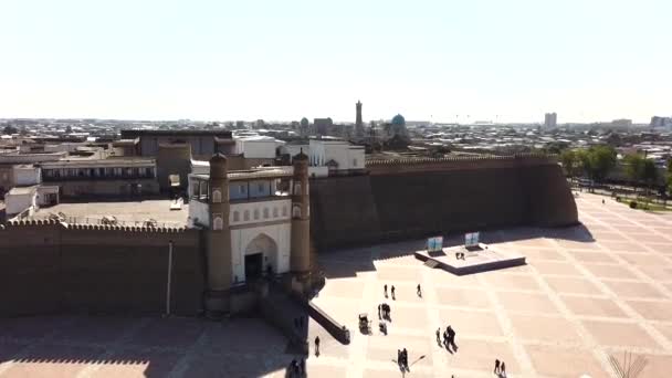 Archa Bukhara Jak Vidět Vodárenské Věže Šukova Buchara Uzbekistán — Stock video