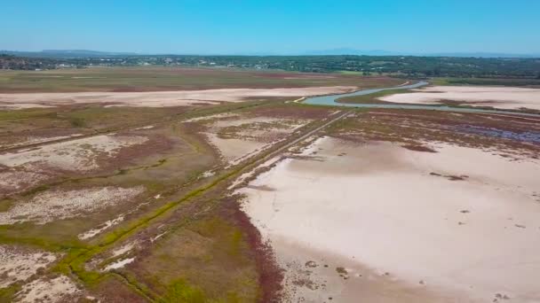 Vista Aérea Pântanos Costa Cádiz Espanha — Vídeo de Stock