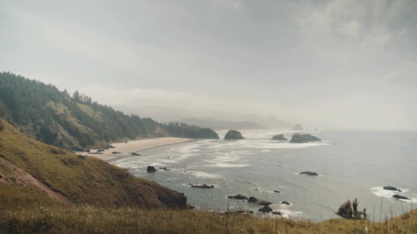 Tájkép Csendes Óceán Partján Oregonban — Stock videók