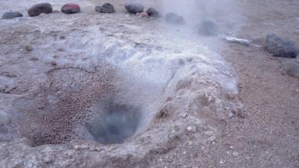 Chiudi Tatio Geyser Bollente Nel Deserto Atacama Cile Sud America — Video Stock