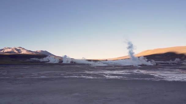 Široký Pohled Gejzíry Tatio Poušti Atacama Chile Jižní Amerika — Stock video