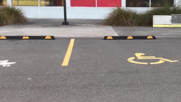 Right Left Pan Parking Lot Specially Marked Disabled Babies Prams — Stock Video