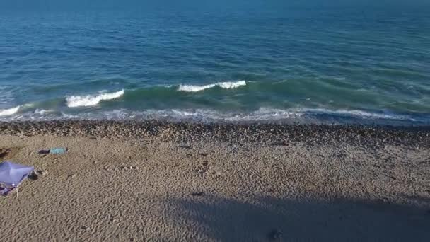 Pull Back Shot Drohnenaufnahmen Aus Der Luft Strand Von Malibu — Stockvideo