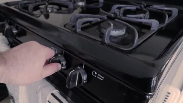 Bruciatore Piano Cottura Con Combustione Gas Pentole Altre Attrezzature Cucina — Video Stock