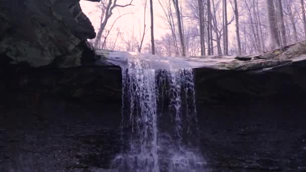 Blue Hen Falls Národním Parku Cuyahoga Valley Přirozeně Padající Voda — Stock video