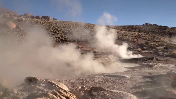 Geyser Tatio Rallentatore Nel Deserto Atacama Cile Sud America — Video Stock