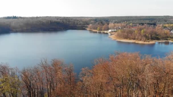 Otomin Gölü Jezioro Otominskie Insansız Hava Aracı Havadan Pan Shot — Stok video