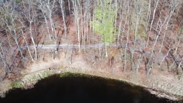 Otomin Meer Jezioro Otominskie Drone Antenne Pan Schot — Stockvideo
