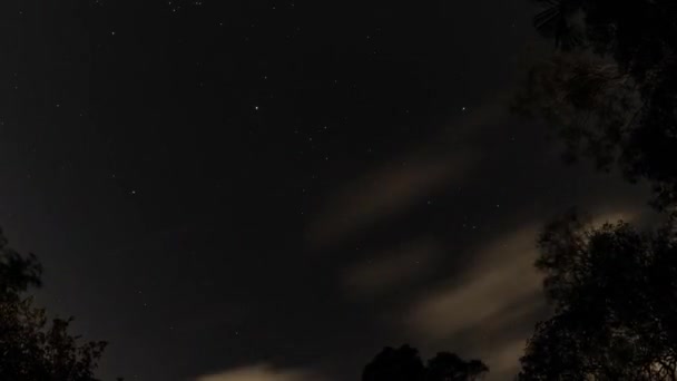 Kuschelige Wolken Ziehen Über Ein Klassisches Atemberaubendes Queenland Nachtleben Eingerahmt — Stockvideo