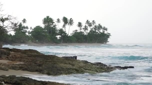 Wellen Krachen Puerto Rico Gegen Ufer — Stockvideo
