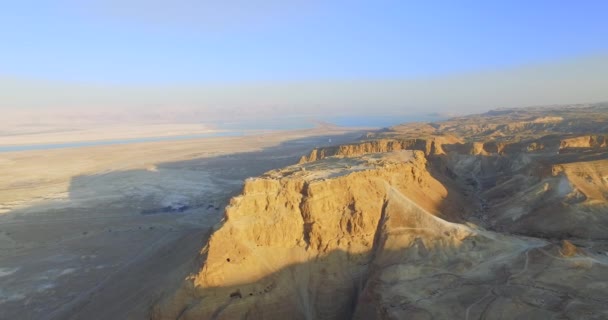 Torno Montanha Masada Junto Mar Morto — Vídeo de Stock
