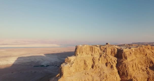 Voler Autour Masada Cliif Dans Désert — Video