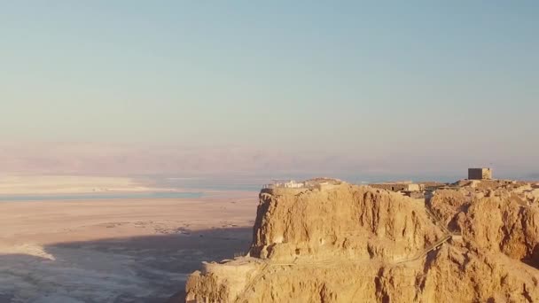 Αρχαία Καταστροφή Στην Έρημο Από Νεκρά Θάλασσα Masada — Αρχείο Βίντεο