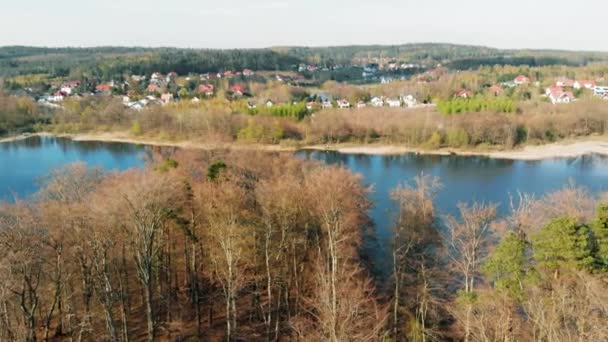 Λίμνη Otomin Και Δάσος Jezioro Otominskie Drone Εναέρια Βολή — Αρχείο Βίντεο
